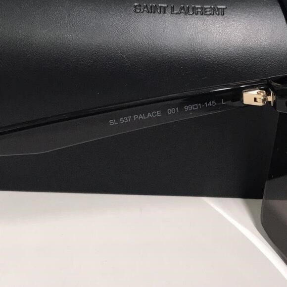 New Authentic Saint Laurent SL 537 Palace 001 – Black & Gold Shield Sunglasses - Picture 12 of 13